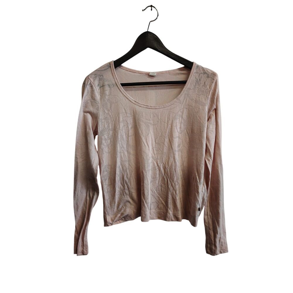 Marika Small‎ Pink Long Sleeve Crop Women's Tee